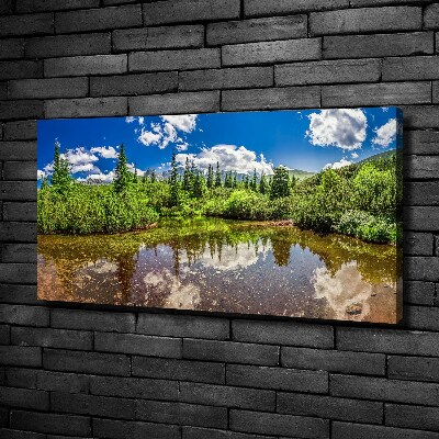 Cuadro canvas con impresión uv duradera horizontal Lago en el bosque