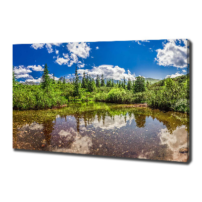 Cuadro canvas con impresión uv duradera horizontal Lago en el bosque