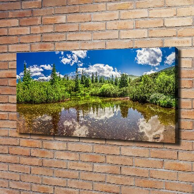 Cuadro canvas con impresión uv duradera horizontal Lago en el bosque