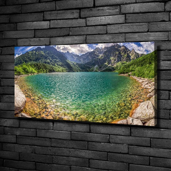 Cuadro canvas moderno de gran formato horizontal Lago en las montañas
