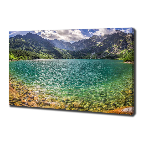 Cuadro canvas moderno de gran formato horizontal Lago en las montañas