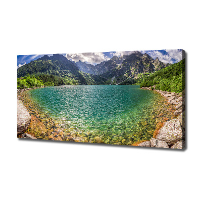 Cuadro canvas moderno de gran formato horizontal Lago en las montañas