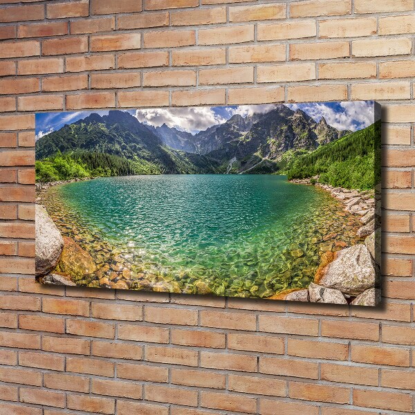 Cuadro canvas moderno de gran formato horizontal Lago en las montañas