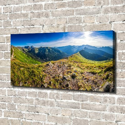 Cuadro canvas con impresión uv duradera horizontal panorama de montaña