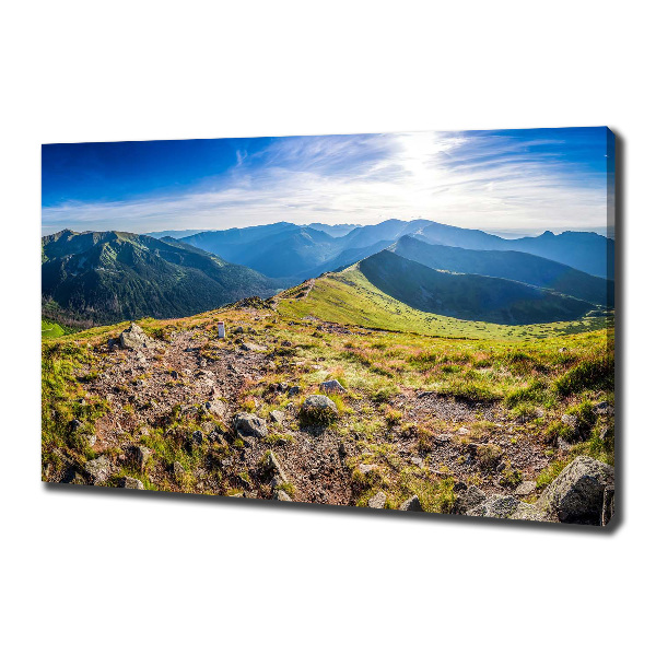 Cuadro canvas con impresión uv duradera horizontal panorama de montaña
