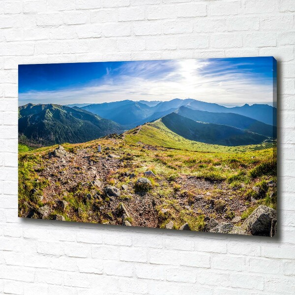 Cuadro canvas con impresión uv duradera horizontal panorama de montaña