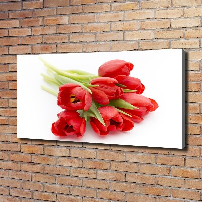 Fotocuadro en lienzo de alta calidad horizontal tulipanes rojos