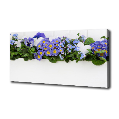 Fotocuadro en lienzo de alta calidad horizontal flores azules