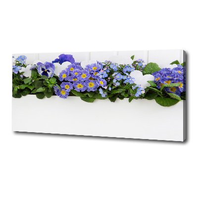 Fotocuadro en lienzo de alta calidad horizontal flores azules