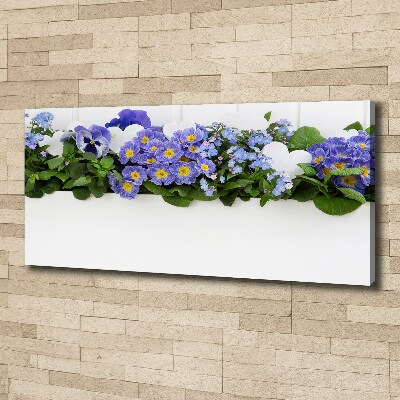 Fotocuadro en lienzo de alta calidad horizontal flores azules