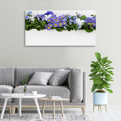Fotocuadro en lienzo de alta calidad horizontal flores azules