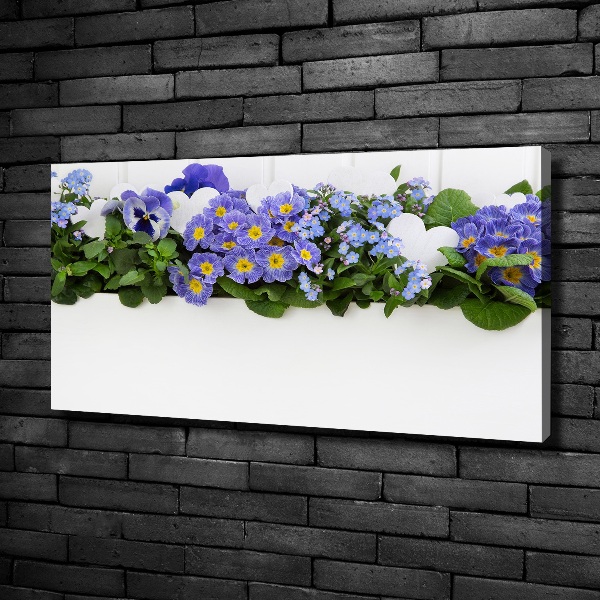 Fotocuadro en lienzo de alta calidad horizontal flores azules