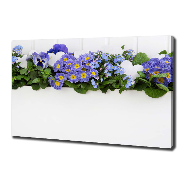 Fotocuadro en lienzo de alta calidad horizontal flores azules