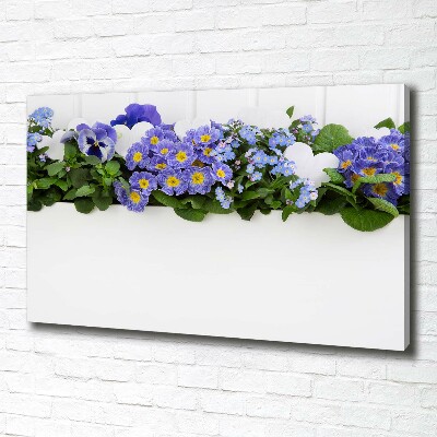 Fotocuadro en lienzo de alta calidad horizontal flores azules