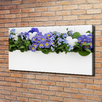 Fotocuadro en lienzo de alta calidad horizontal flores azules