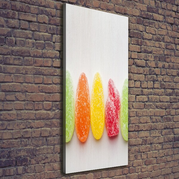 Cuadro canvas decorativo para salón vertical Gomitas de colores