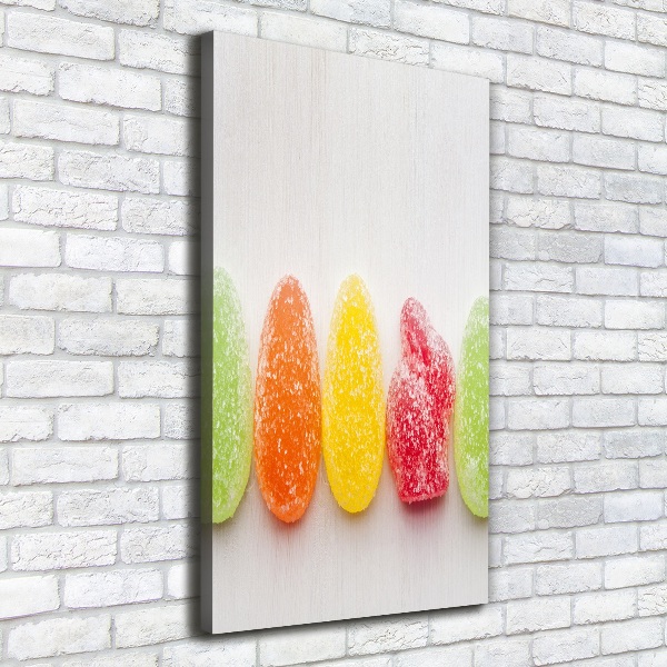 Cuadro canvas decorativo para salón vertical Gomitas de colores