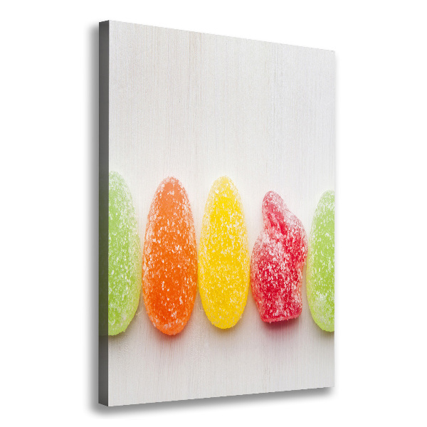 Cuadro canvas decorativo para salón vertical Gomitas de colores