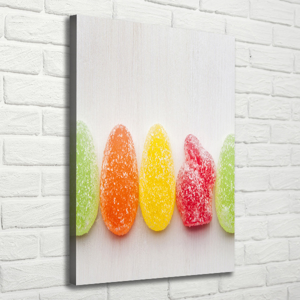Cuadro canvas decorativo para salón vertical Gomitas de colores