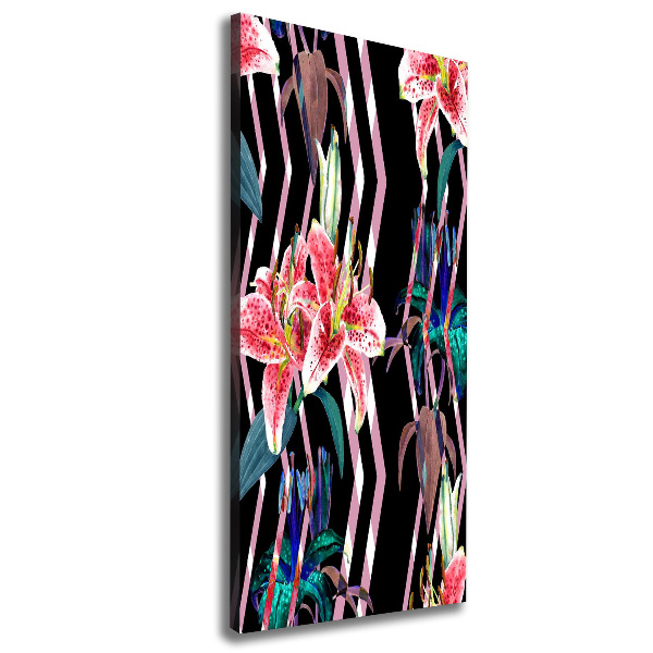 Impresión en lienzo vertical Fondo de lirios