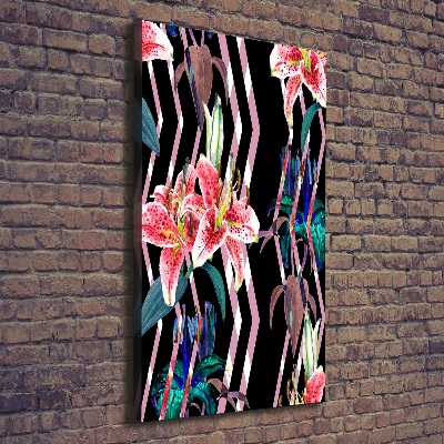 Impresión en lienzo vertical Fondo de lirios