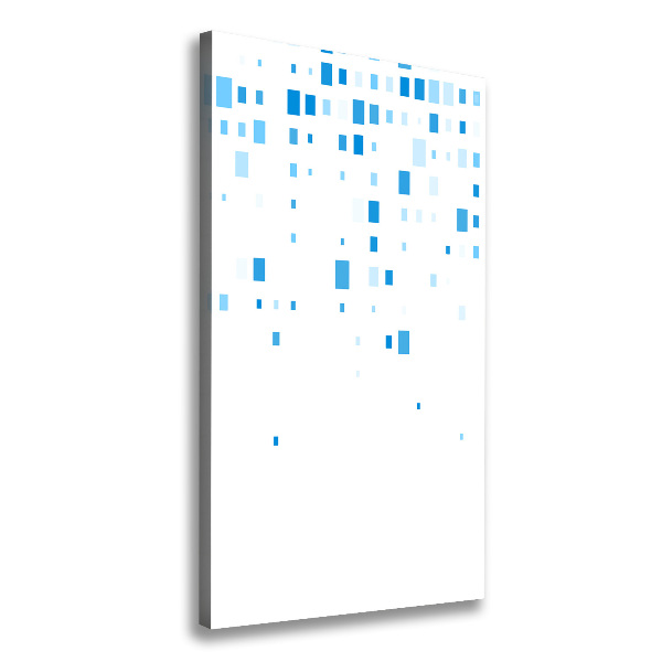 Cuadro moderno en lienzo resistente uv vertical Cuadrados azules