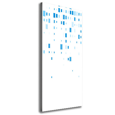 Cuadro moderno en lienzo resistente uv vertical Cuadrados azules