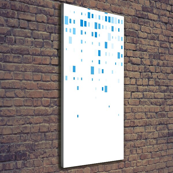 Cuadro moderno en lienzo resistente uv vertical Cuadrados azules