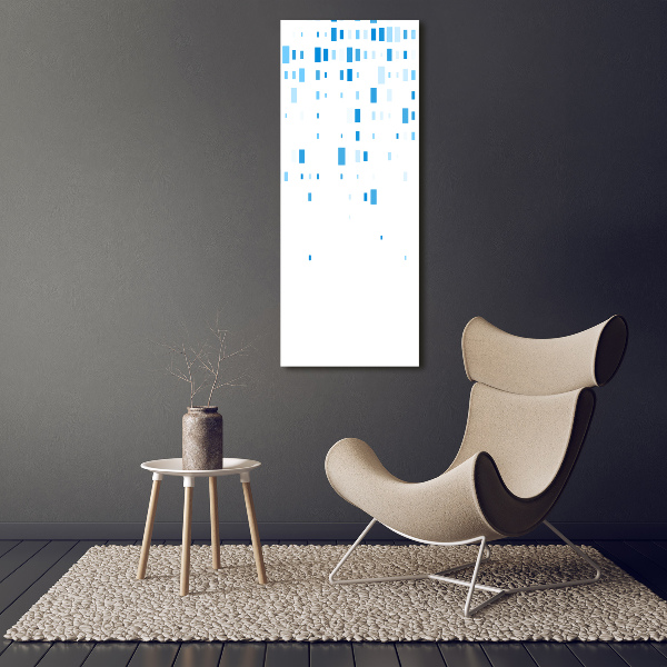Cuadro moderno en lienzo resistente uv vertical Cuadrados azules