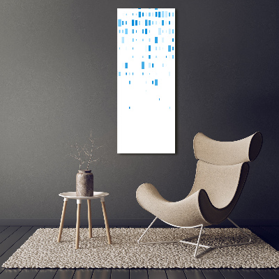 Cuadro moderno en lienzo resistente uv vertical Cuadrados azules