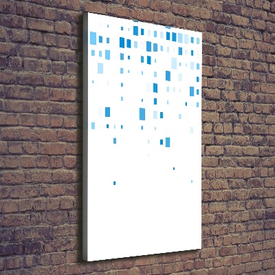 Cuadro moderno en lienzo resistente uv vertical Cuadrados azules