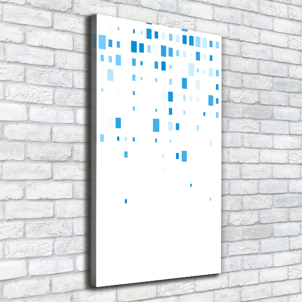 Cuadro moderno en lienzo resistente uv vertical Cuadrados azules