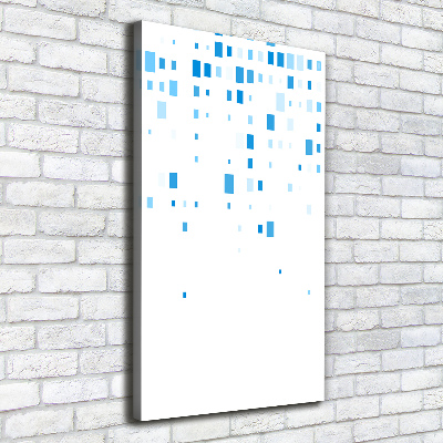 Cuadro moderno en lienzo resistente uv vertical Cuadrados azules