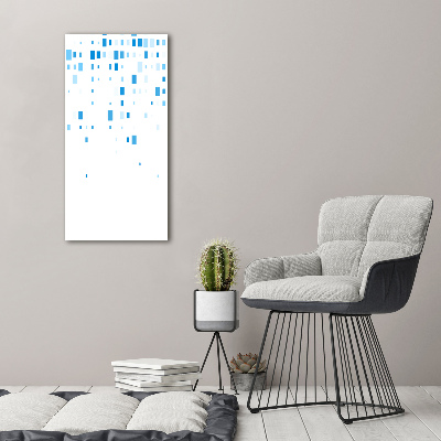 Cuadro moderno en lienzo resistente uv vertical Cuadrados azules
