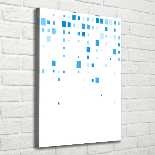 Cuadro moderno en lienzo resistente uv vertical Cuadrados azules