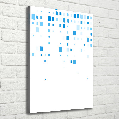 Cuadro moderno en lienzo resistente uv vertical Cuadrados azules