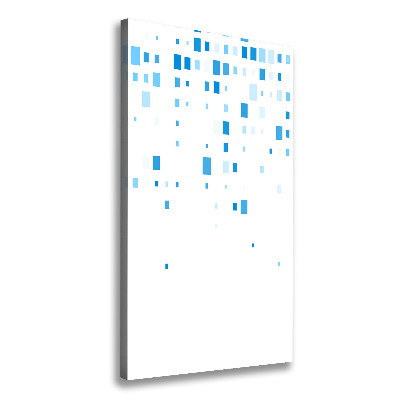Cuadro moderno en lienzo resistente uv vertical Cuadrados azules