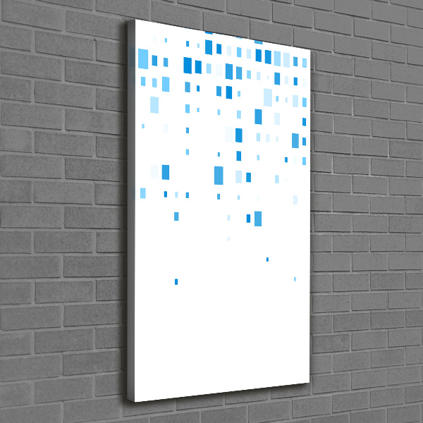 Cuadro moderno en lienzo resistente uv vertical Cuadrados azules
