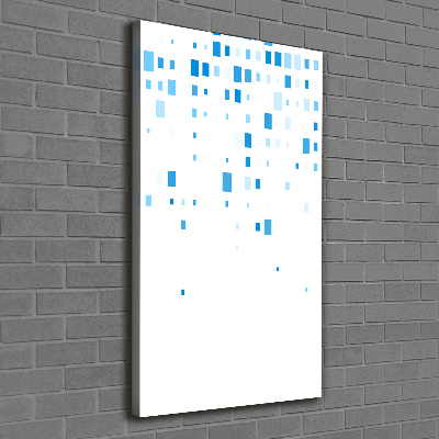 Cuadro moderno en lienzo resistente uv vertical Cuadrados azules
