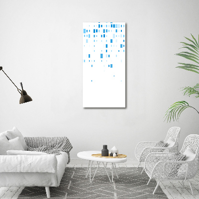 Cuadro moderno en lienzo resistente uv vertical Cuadrados azules