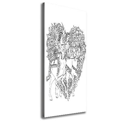 Fotografía en lienzo vertical Mujer y hombre