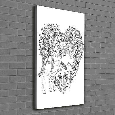 Fotografía en lienzo vertical Mujer y hombre