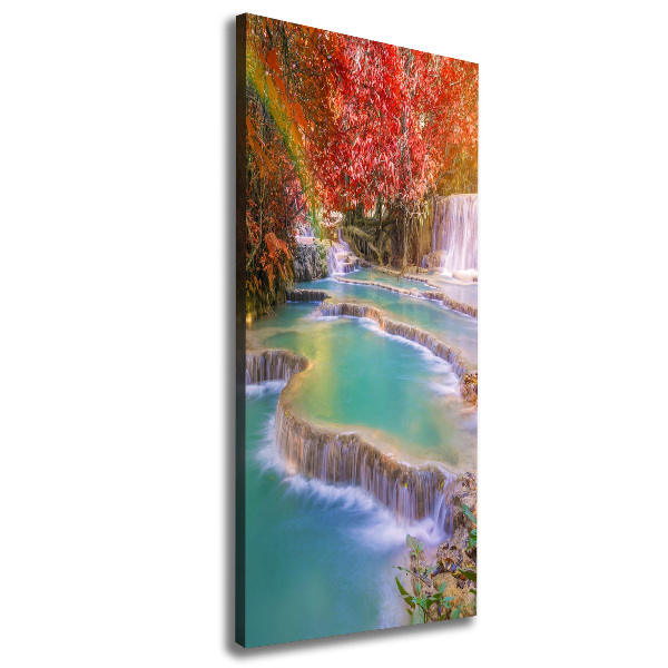 Cuadro canvas decorativo para salón vertical Cascada en otoño