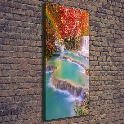 Cuadro canvas decorativo para salón vertical Cascada en otoño