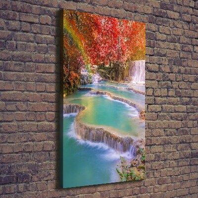Cuadro canvas decorativo para salón vertical Cascada en otoño