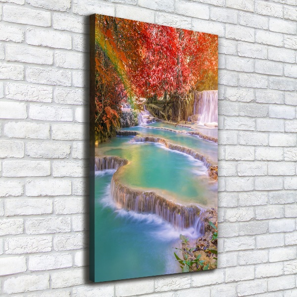 Cuadro canvas decorativo para salón vertical Cascada en otoño