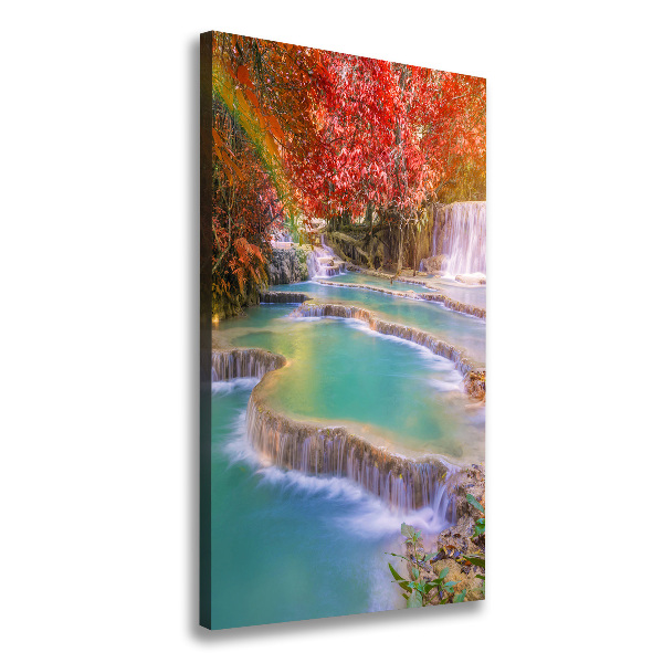 Cuadro canvas decorativo para salón vertical Cascada en otoño