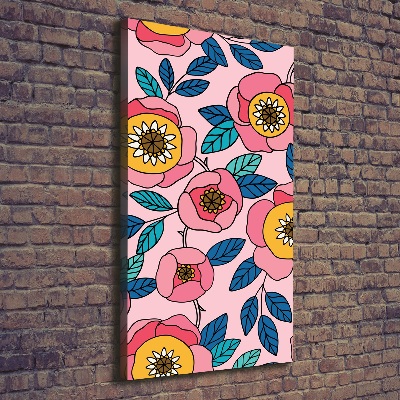 Impresión en lienzo vertical flores de colores