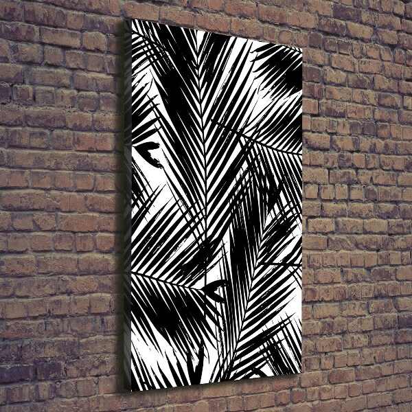 Fotografía en lienzo vertical hojas de palma