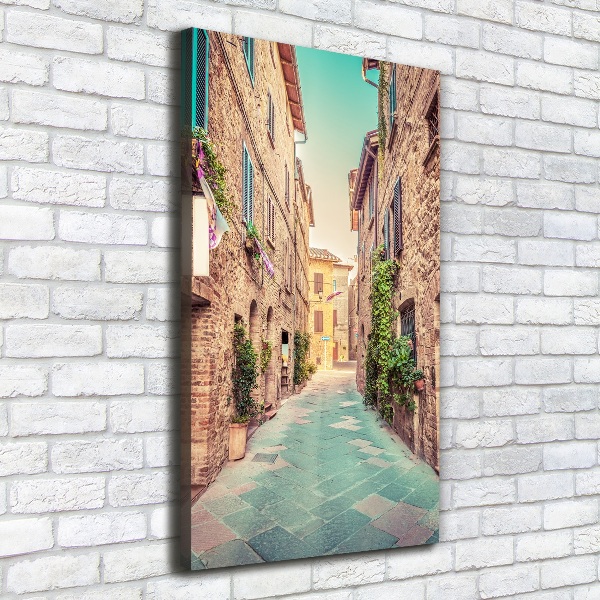 Cuadro canvas decorativo para salón vertical calles italianas